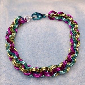 Unworn handmade chain maille bracelet.